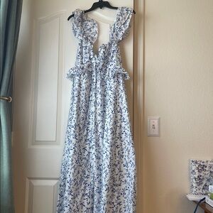H&M Blue and White Maxi Dress
